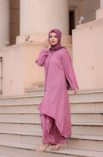 long modest co-ord set in georgette fabric