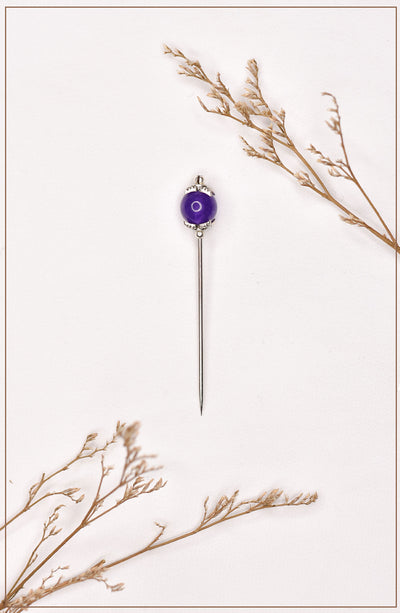 stylish violet crystal hijab pin