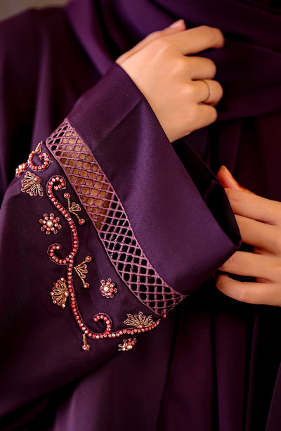 Plum Embellished Abaya