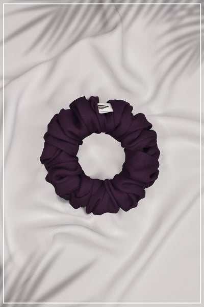 hair scrunchie in plum colour