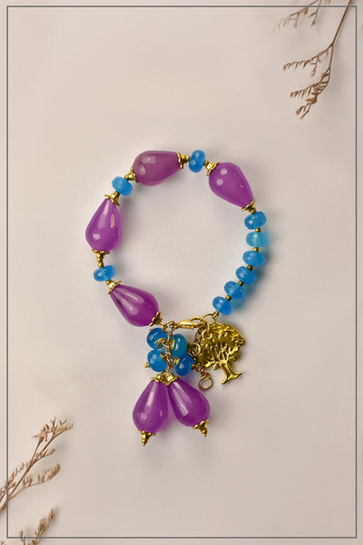 purple and light blue color hand bracelets