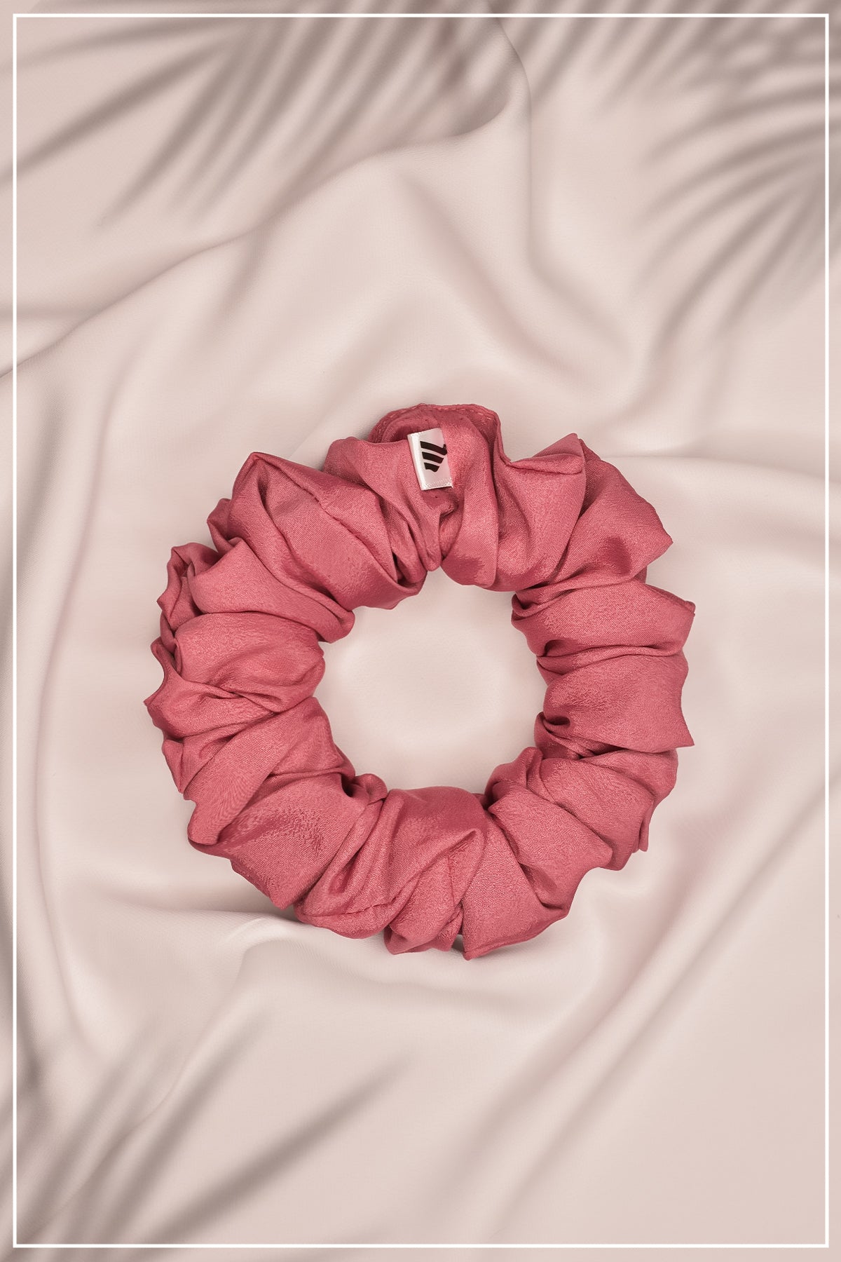 Coral Pink Silk Scrunchie
