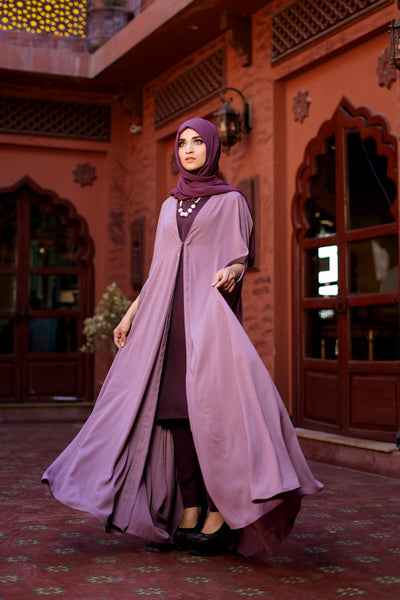 Abaya Arab & Pakistani by Malbus | Lilac Embellished Cape