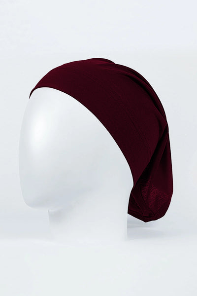 maroon hijab tube cap for women