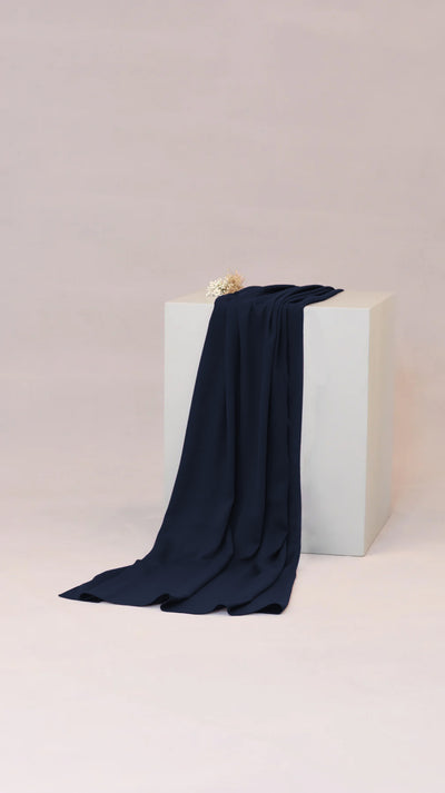 chiffon hijab in dark blue colour